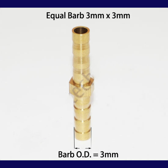 Brass Reducer Splitter Adapter to Tee Fuel inch Fitting Hose Barb Tube Connector