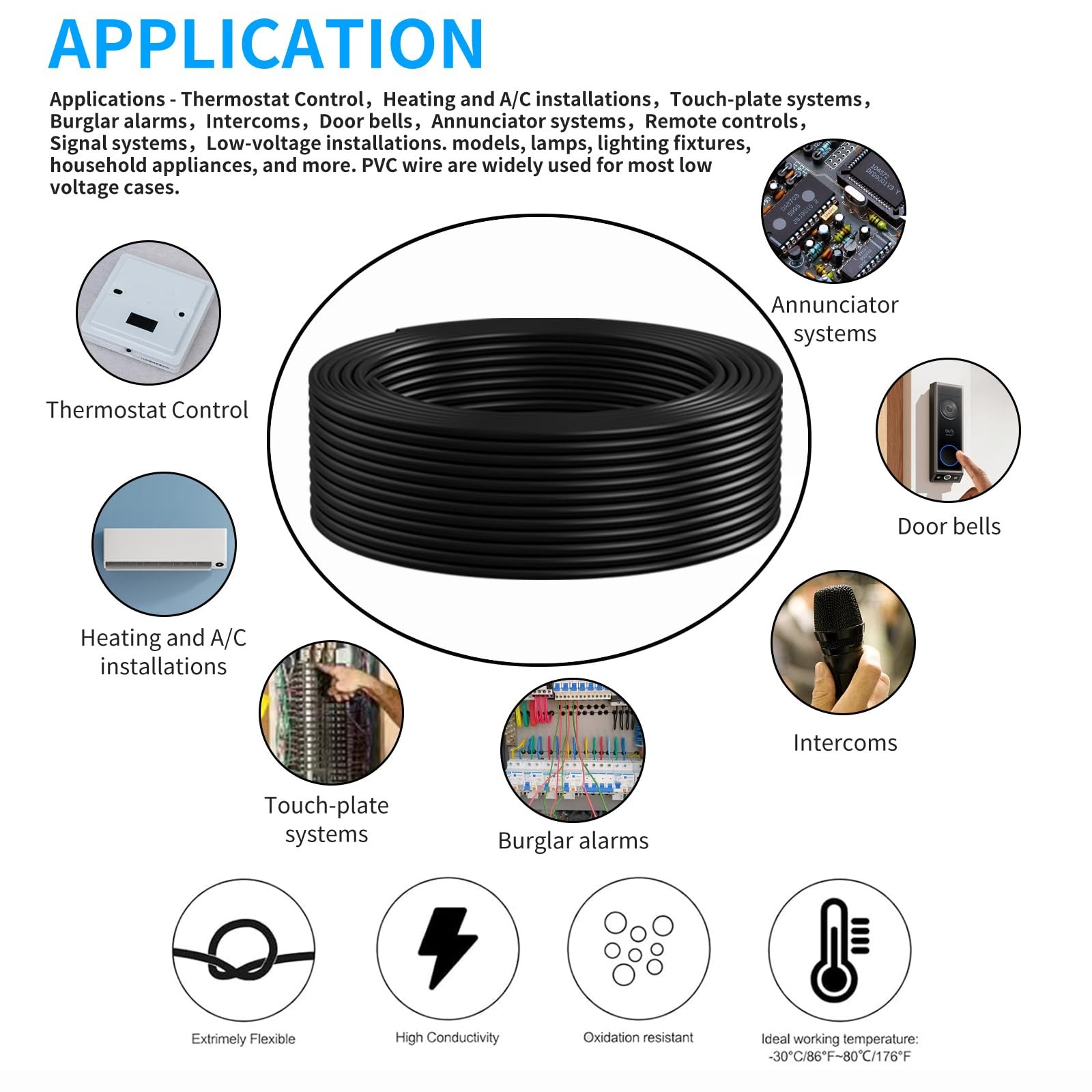 ENERJOUR 16 Gauge 8 Conductor Electrical Wire 50FT 16 AWG Tinned Copper