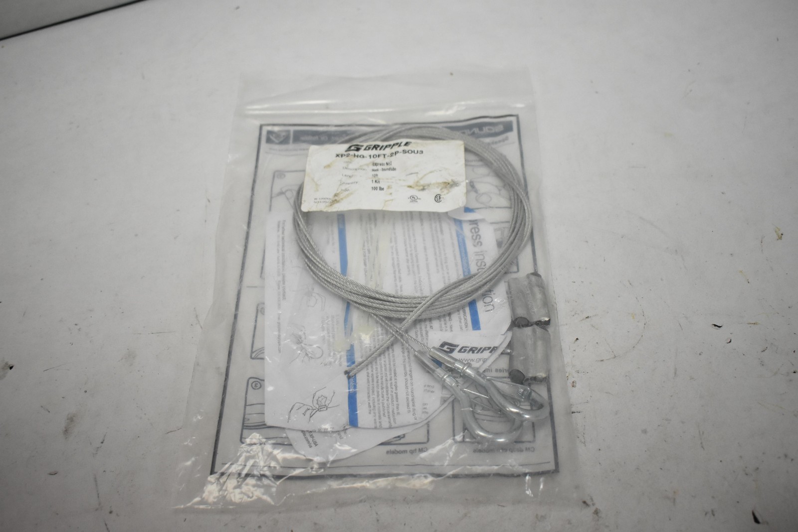 SoundTube Gripple Speaker Hanging Cable Kit 10ft XP2-HG-10FT-2P-SOU3 100lbs