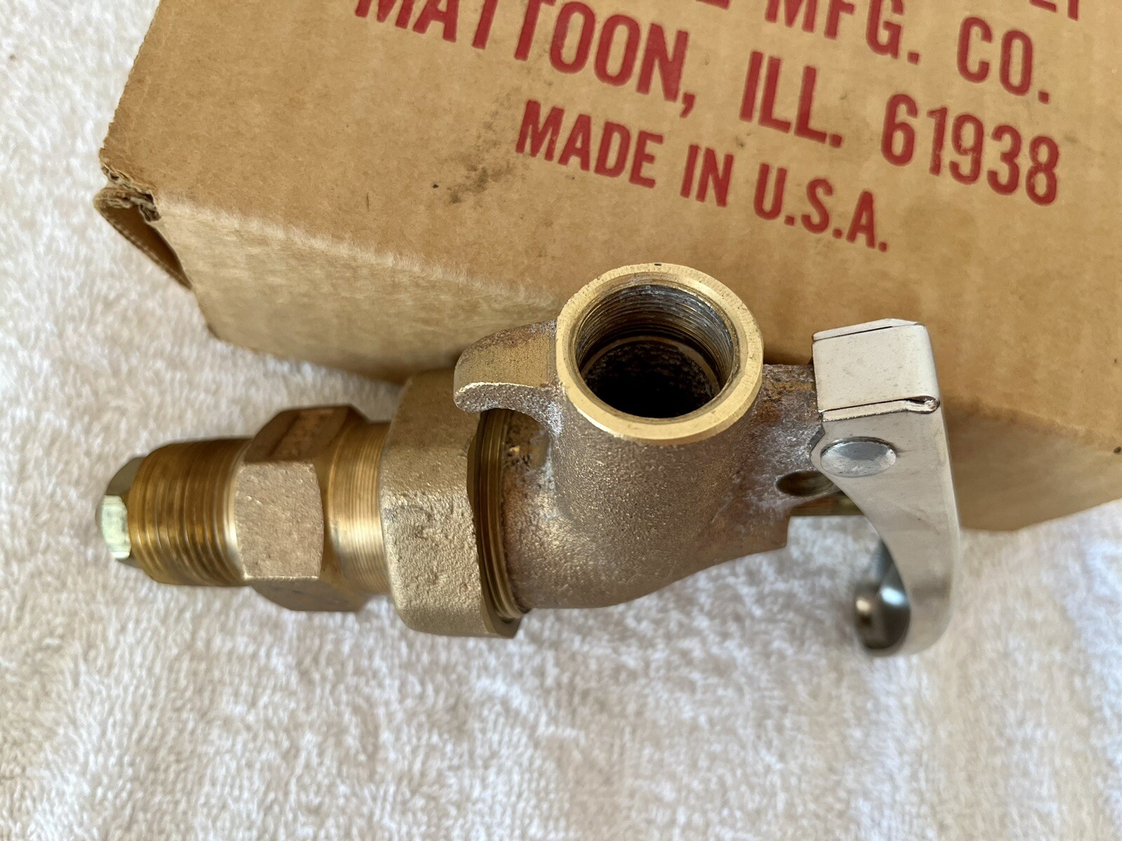 VINTAGE Justrite Brass Safety Drum Spigot 8-910 In Box MADE IN USA