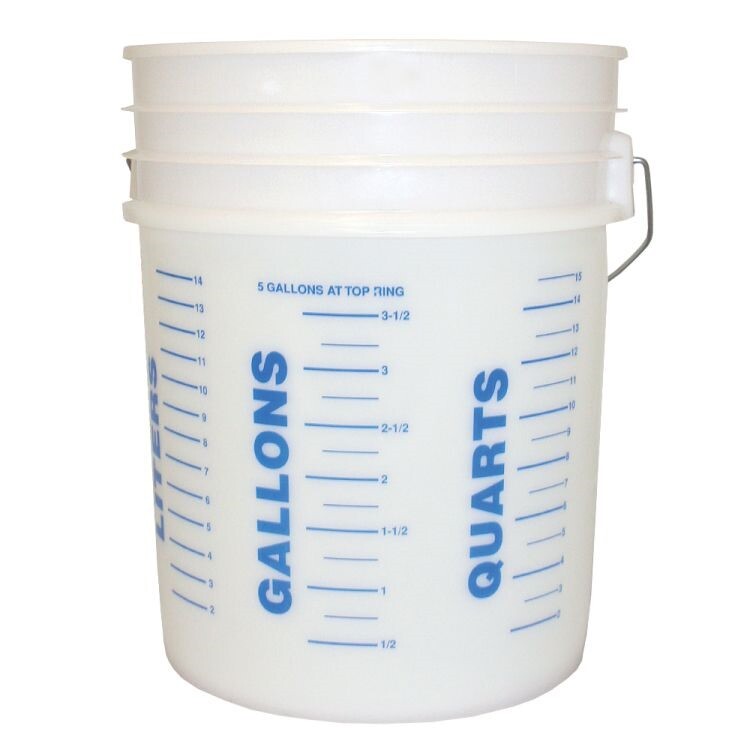 Kraft Tool 5 Gallon Measuring Bucket w/Measurements Imprinted Translucent