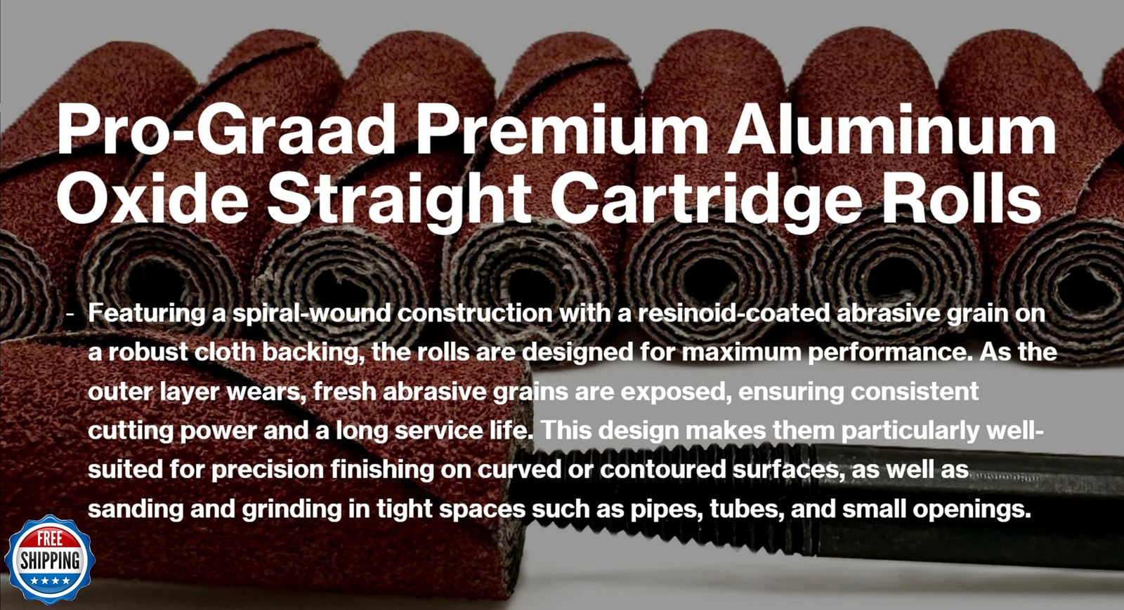 Pro-Graad 1/2” Diameter x 1-1/2” Length x 1/8” Pilot Hole 80 Grit Aluminum Ox