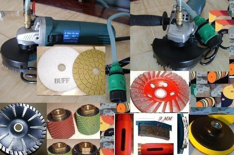 Sinkwork Kit for Cut & Polish Granite Undermount Sink core bit convex blade pad