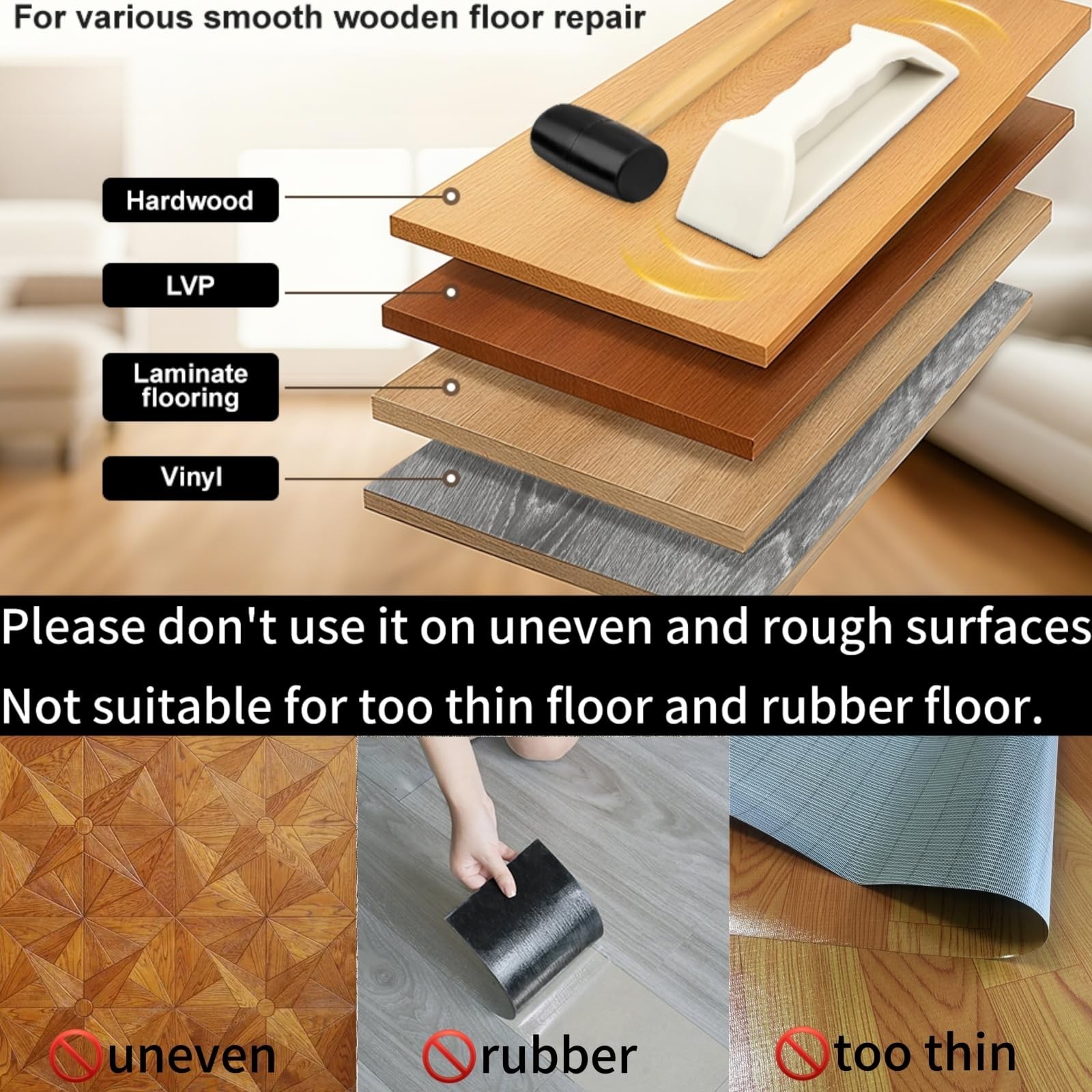 Floor Gap Fixer Tool, Violetfox Heavy-Duty Plank Grabber Laminate Flooring To…