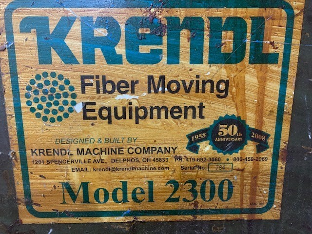 Krendl Model 2300 cellulose & fiber moving machine