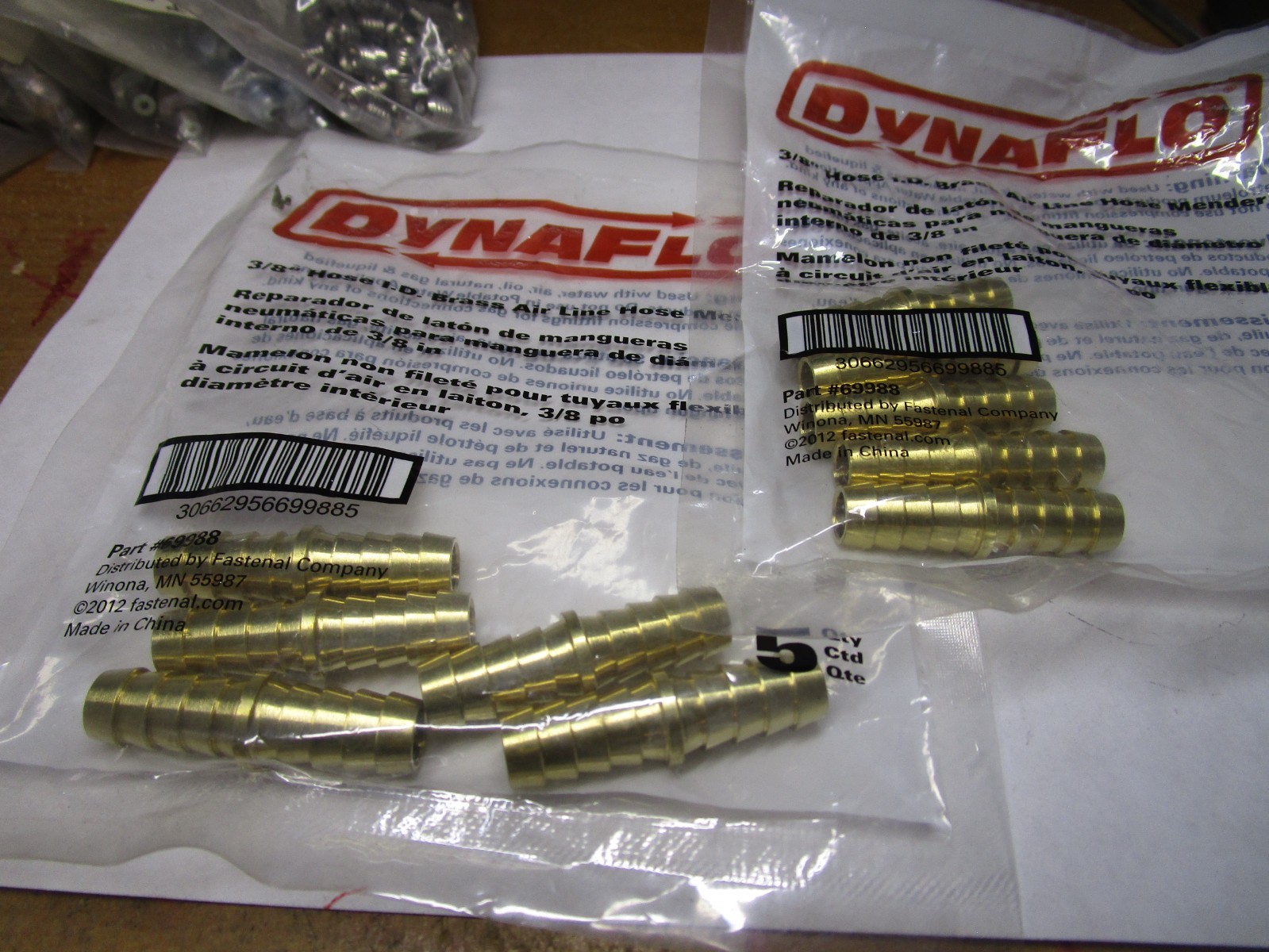 DynaFlo® – 3/8″ Hose Brass Hose Splicer QTY 10