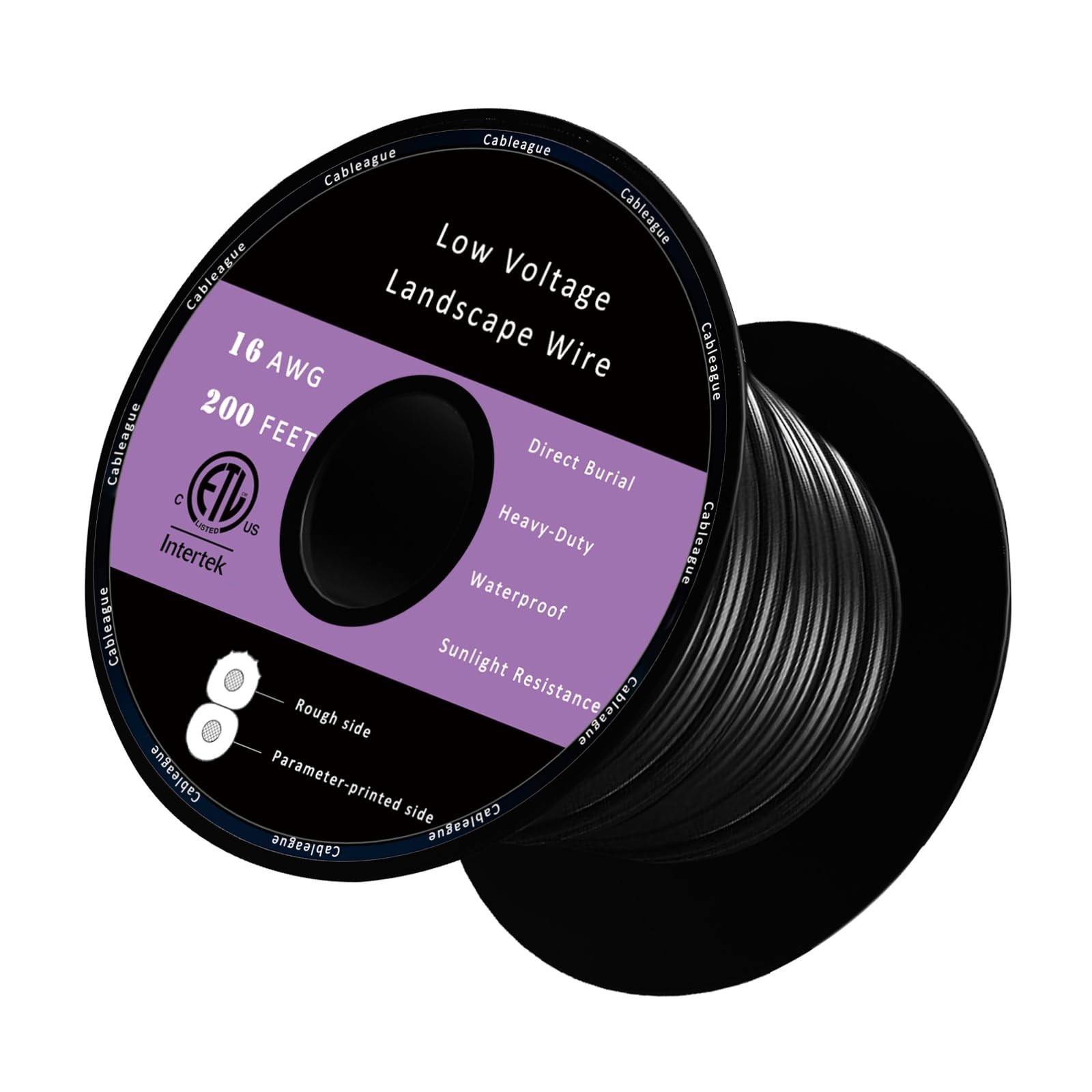 Cableague 16/2 Voltage Landscape Lighting Wire – 200ft 16AWG 2-Conductor