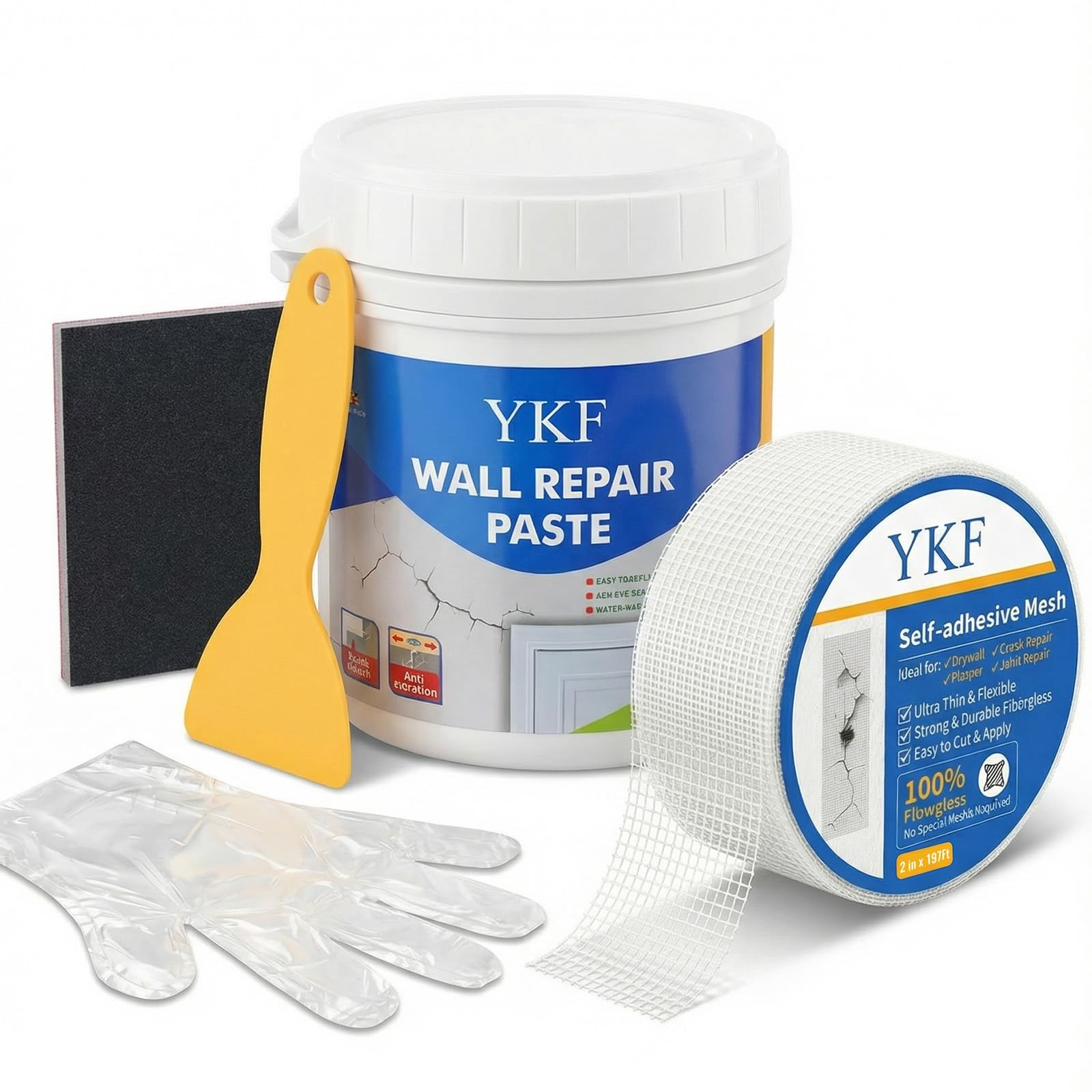 Drywall Repair Kit 18 oz ~ Spackle Wall Repair Paste with Scraper & Mesh