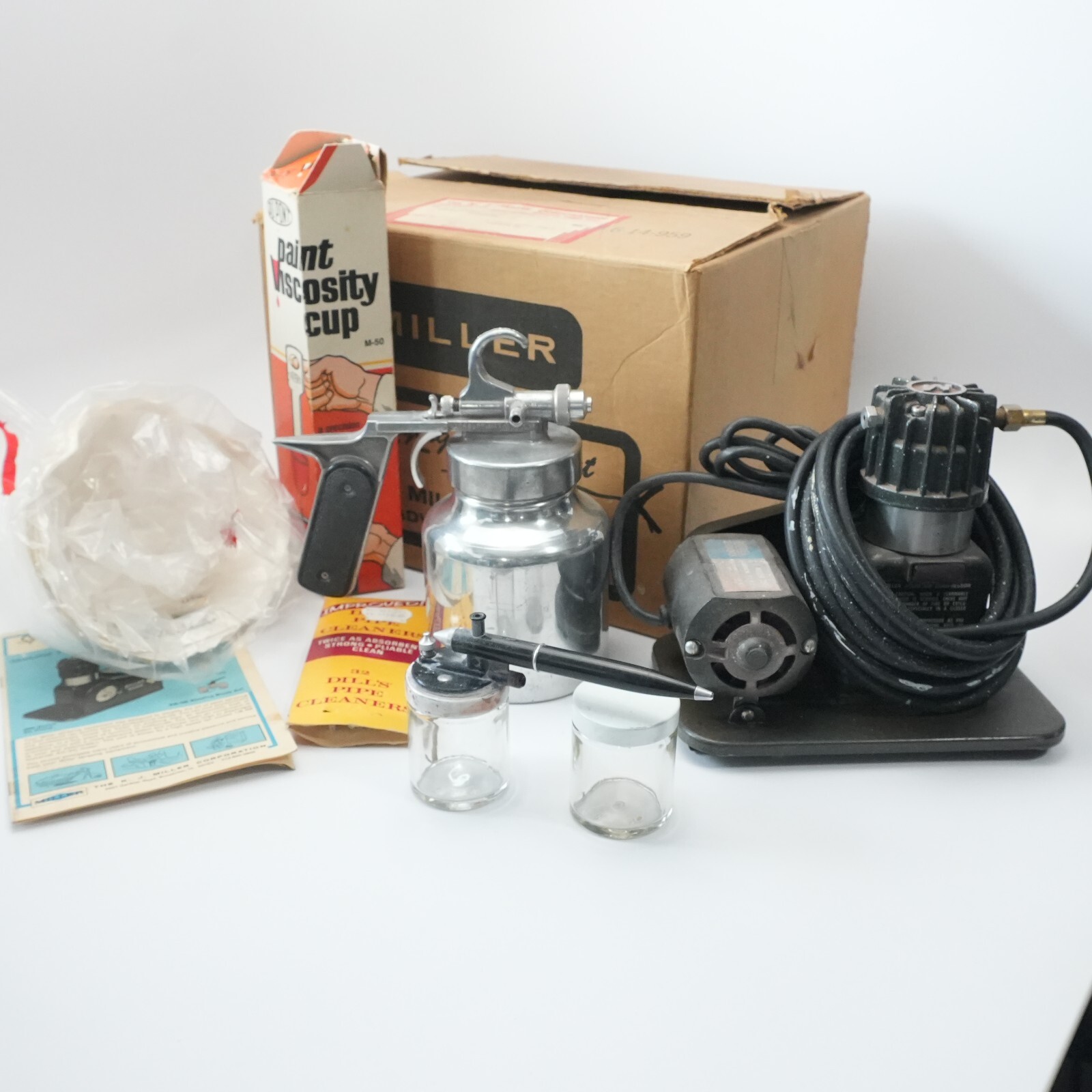 Vintage MILLER Model 2000 Paint Spray System Compressor Accessories – Nice