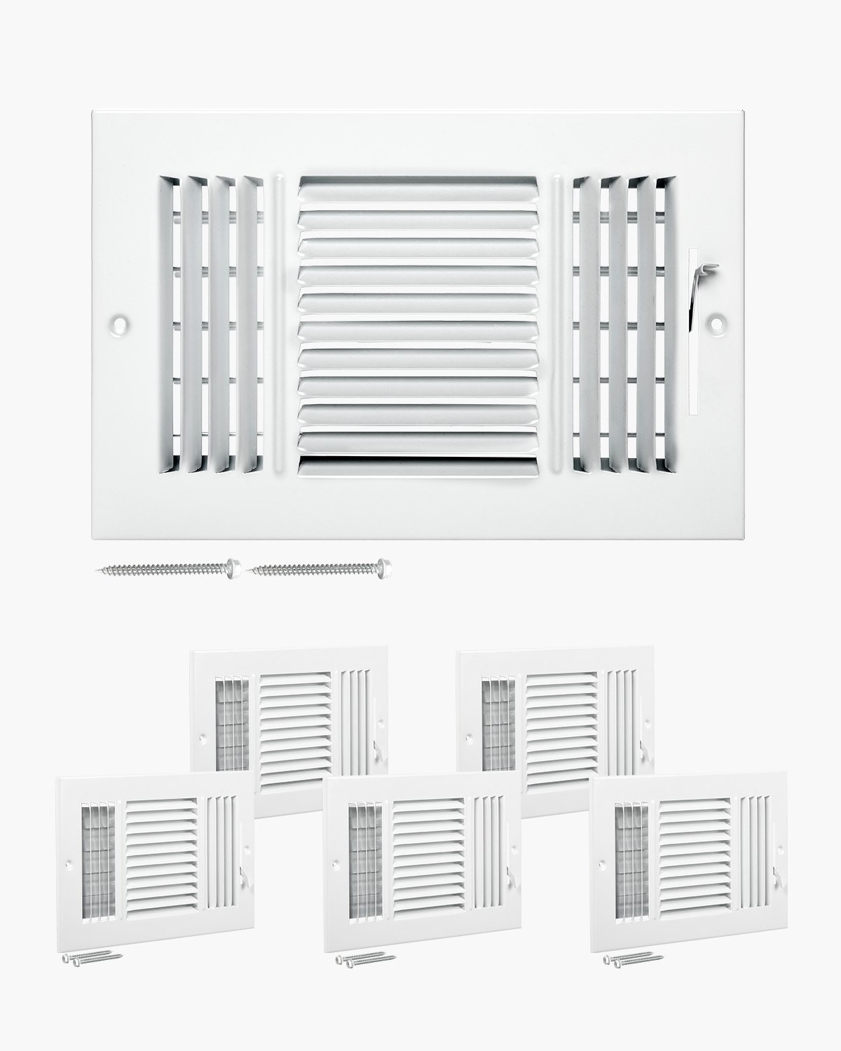 6 x 10 Inch Floor Registers,6-Pack Floor Vents,HVAC 3-Direction Iron Vent Grille