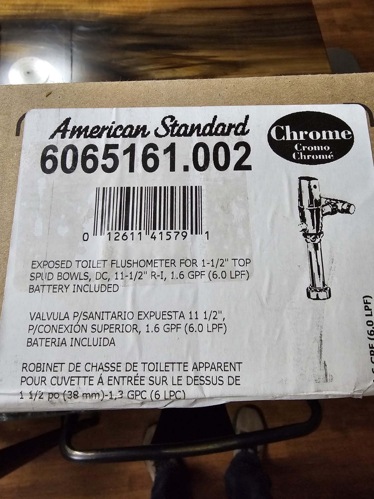 American Standard 605161.002 Exposed Selectronic Battery Toilet Flush Valve