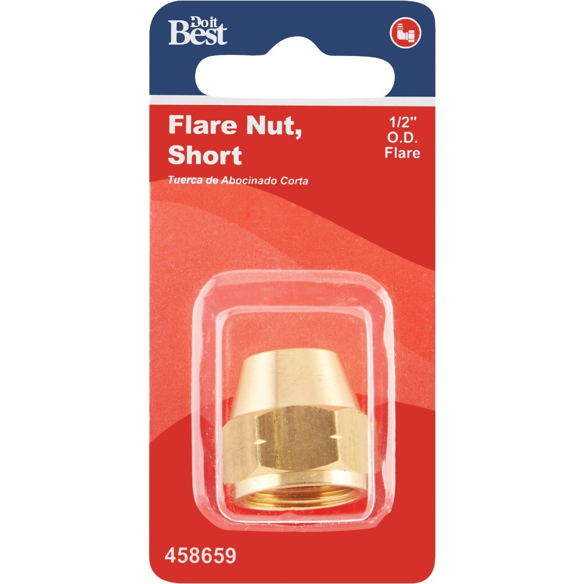 Do it 1/2 In. Brass Low Lead Short Flare Nut 458659 SIM Supply, Inc. 458659