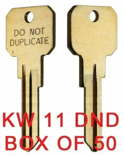 50 LOT of KWIKSET KW1 KW11 Neuter Bow Large Head Do Not Duplicate DND Keys