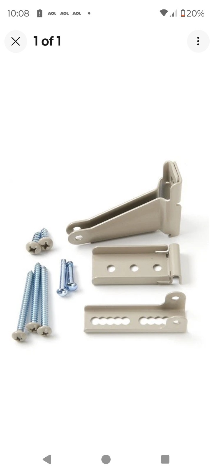 Storm Door Closer Mounting Bracket Replacement Hardware Kit in Sandtone Color