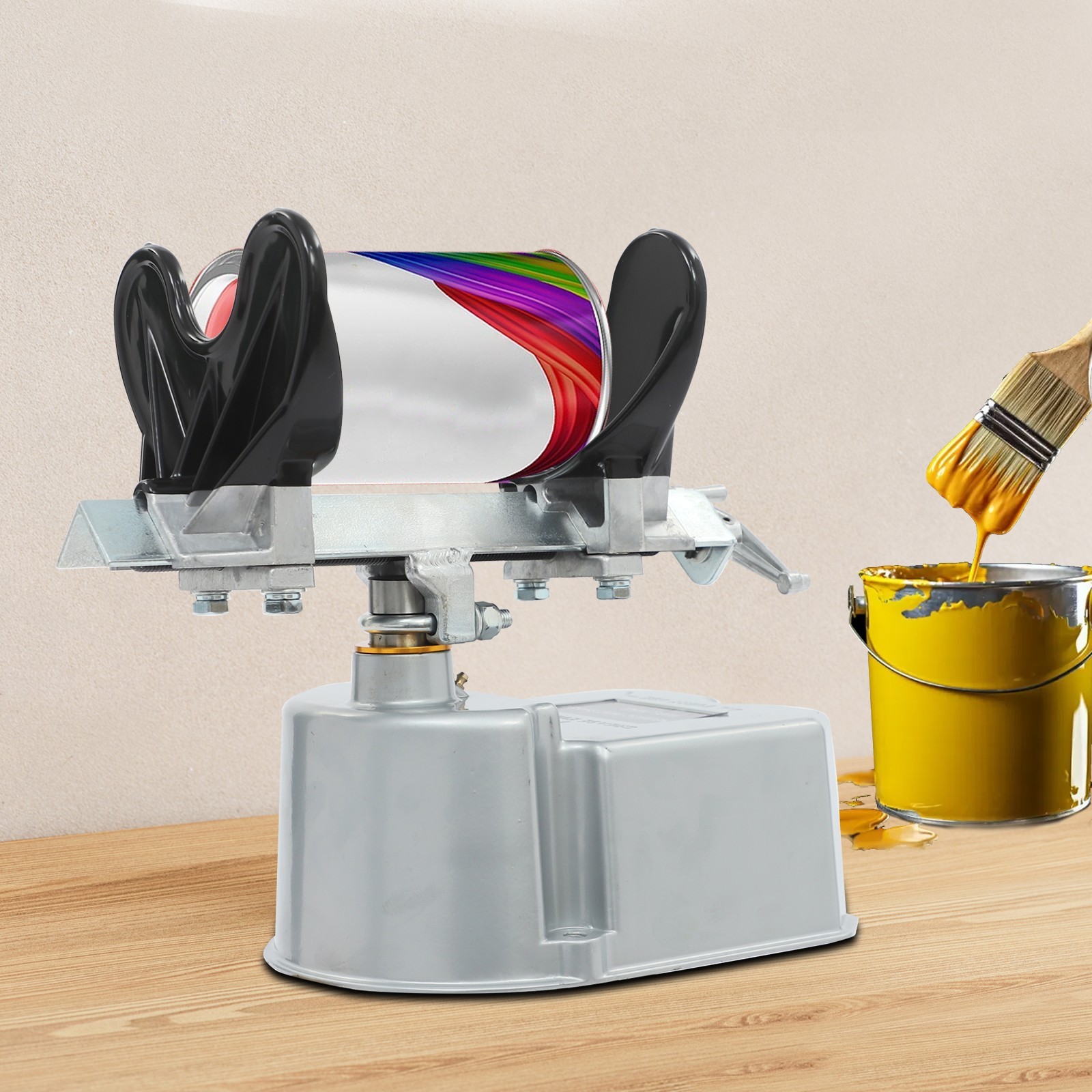 Paint Shaker Mixer Air Operated Pneumatic Paint Can Shaker With Adjustable Clamp