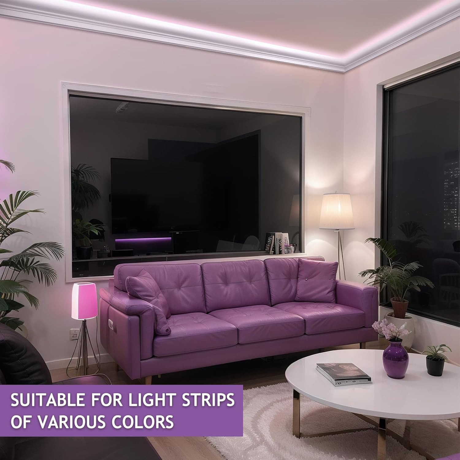 16 Pcs 63 Ft Ceiling Crown Molding with LED Duct Kit for Easy Lighting