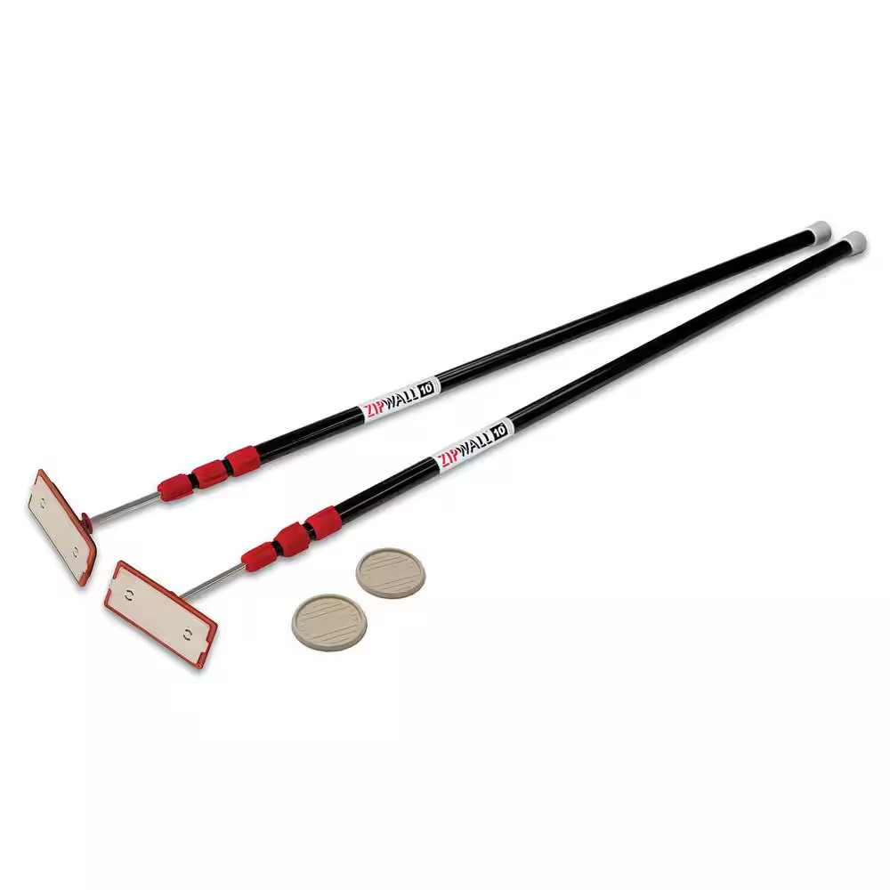 10 Ft. Stainless Steel Dust Barrier Pole – Black (2-Pack)