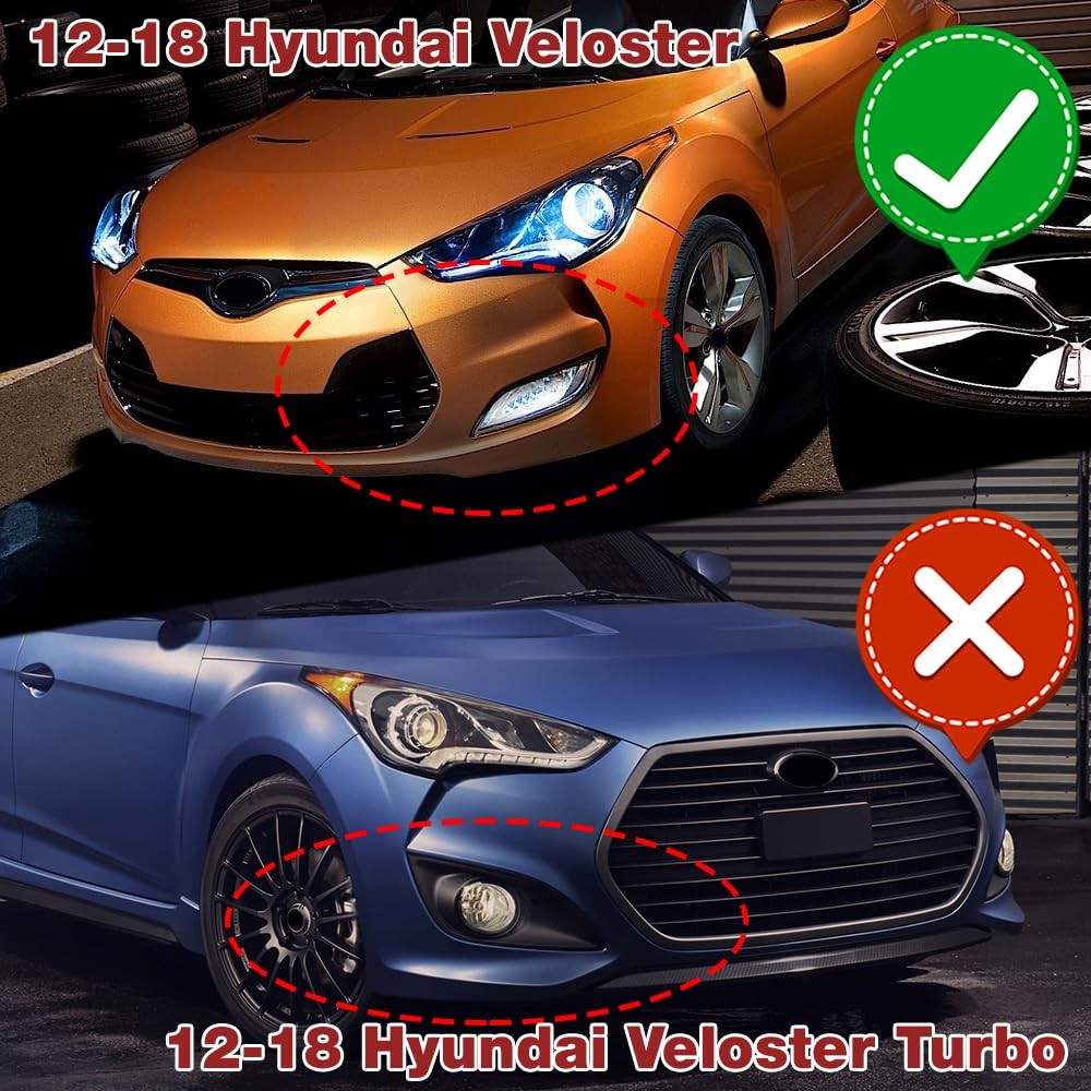 9pc Front Bumper Lip Side Skirt Kit for 2012-2017 Veloster Painted Carbon