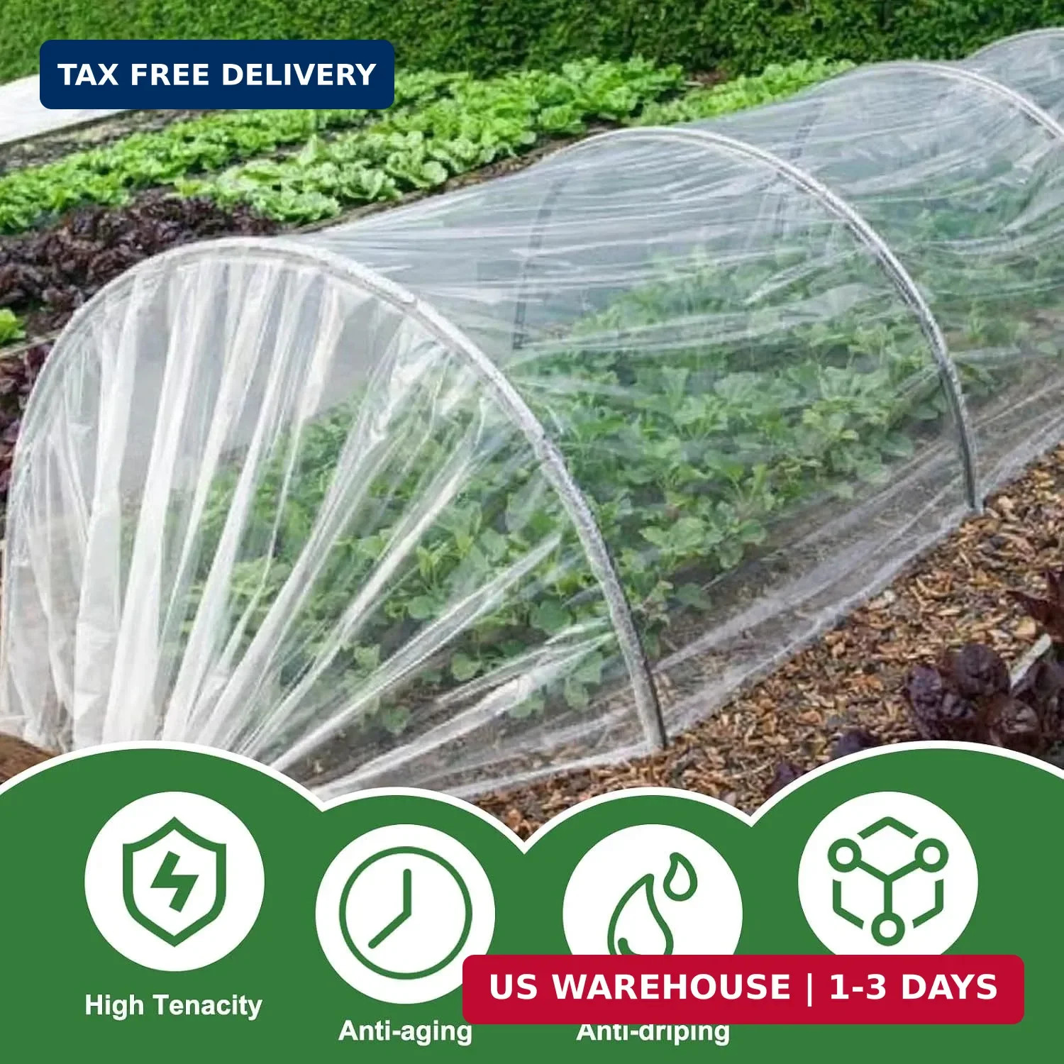 6 Mil Greenhouse Plastic Sheeting, 11×25 FT Clear Greenhouse Cover | Heavy Duty,