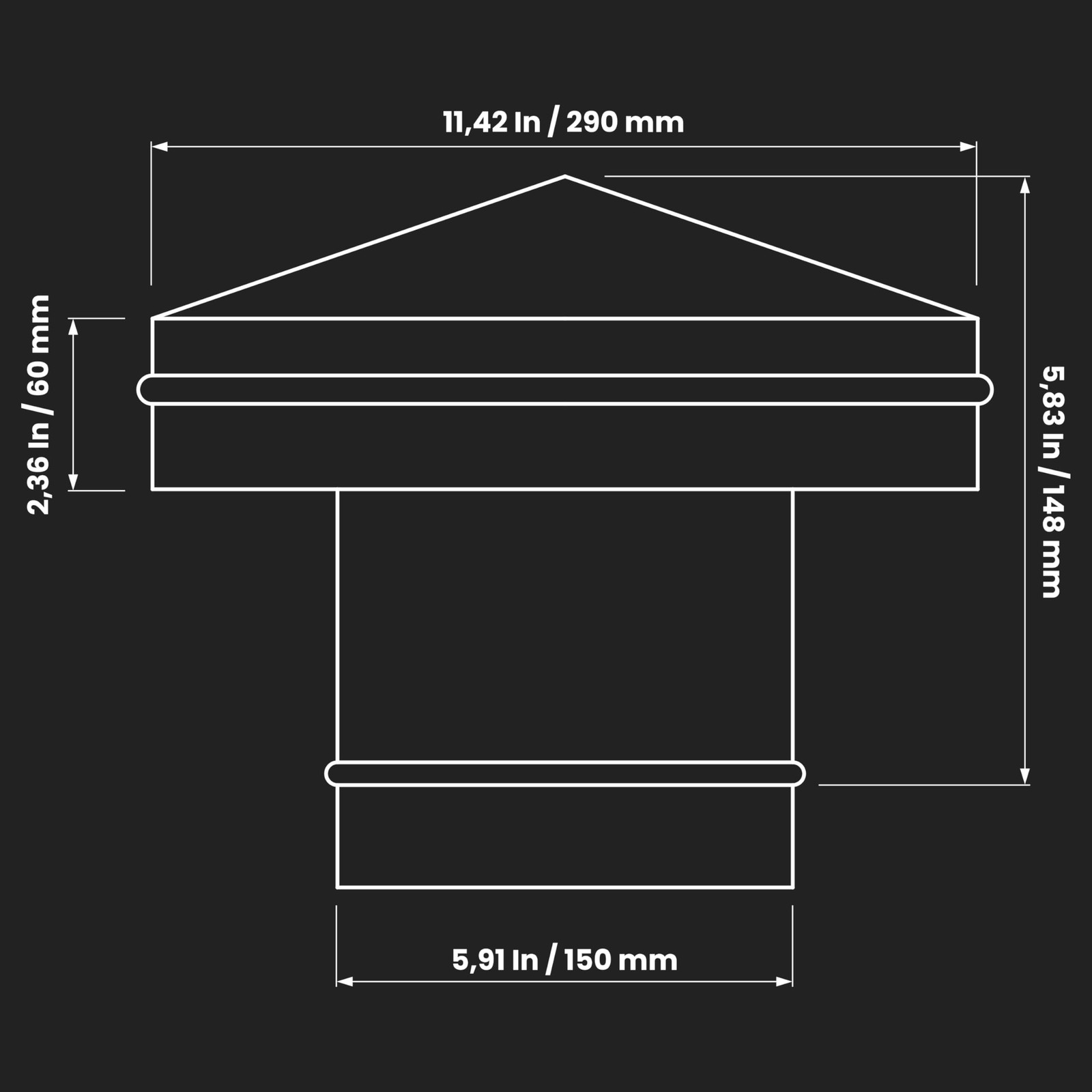 6″ Inch Round Galvanized Steel Roof Cap with Mesh – Weather-Proof Chimney Cov…