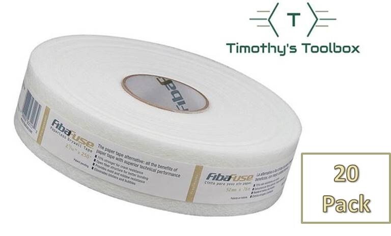 FibaFuse 2-1/16 In. X 250 Ft. Paperless Drywall Tape FDW8652-U – Pack of 20