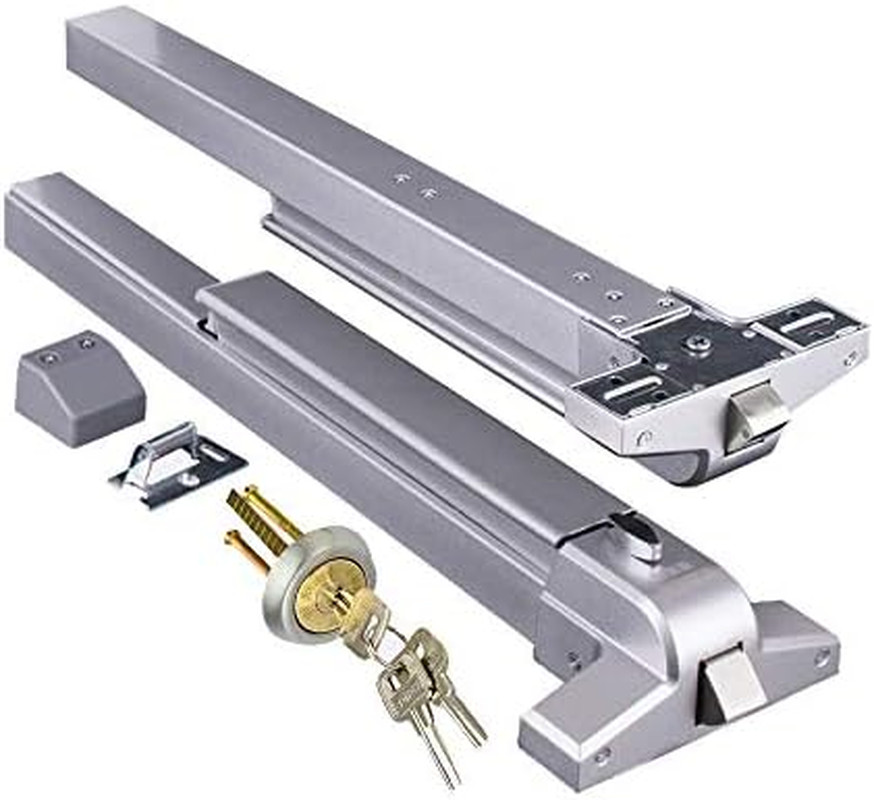 Door Push Bar Panic Exit Device with Exterior Lever Emergency Lock Stainless Ste