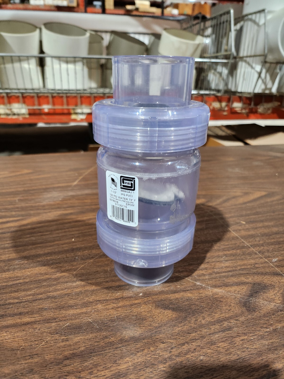 Spears S1720C15 Clear PVC Utility Swing Check Valve SxS