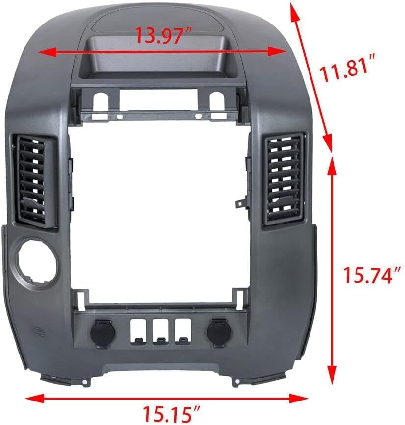 ECOTRIC Center Dash Instrument Panel Lid Compatible with 2004 Silver Gray