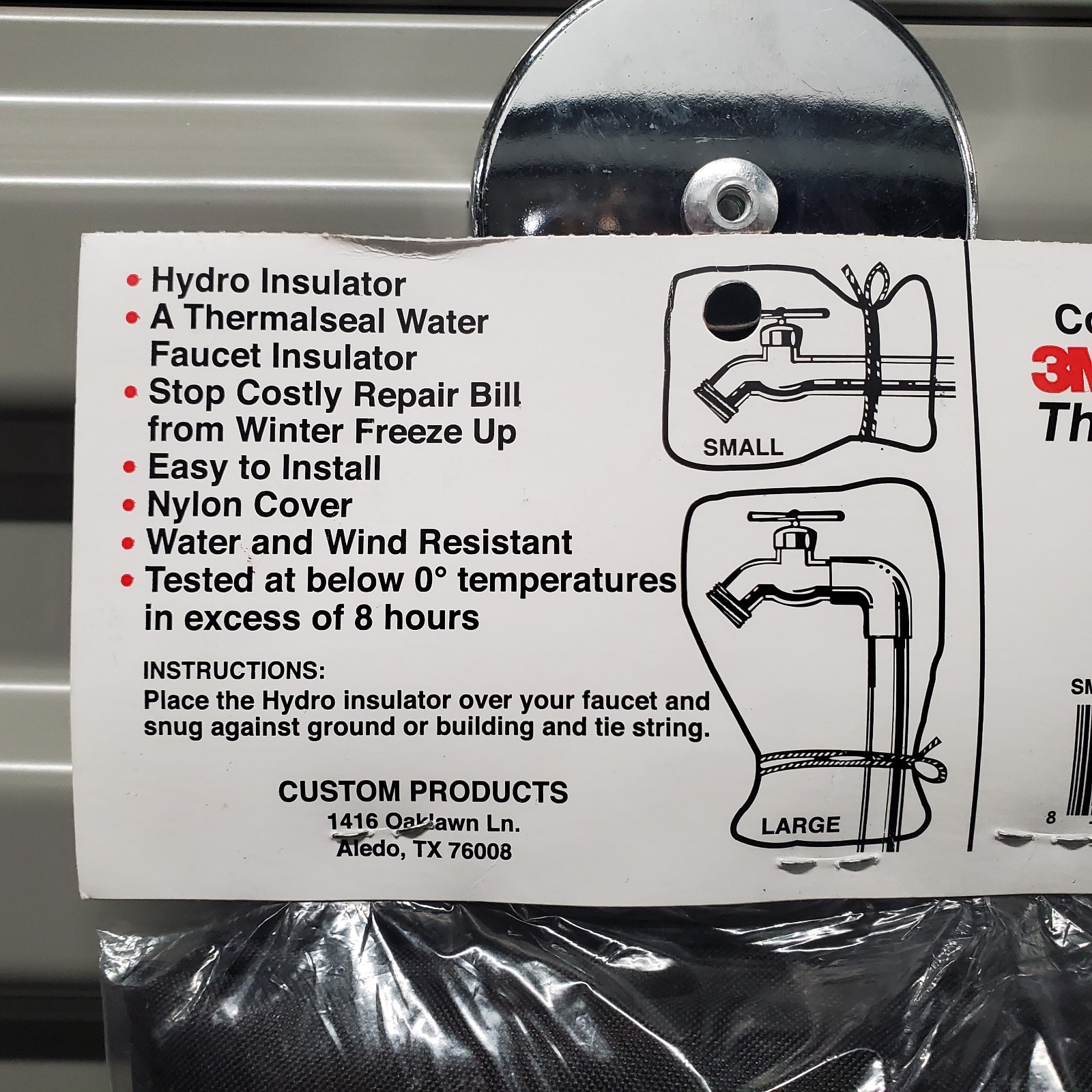 3M Thinsulate Small Faucet Sock Outdoor Spigot Freeze Protector Cover NEW USA