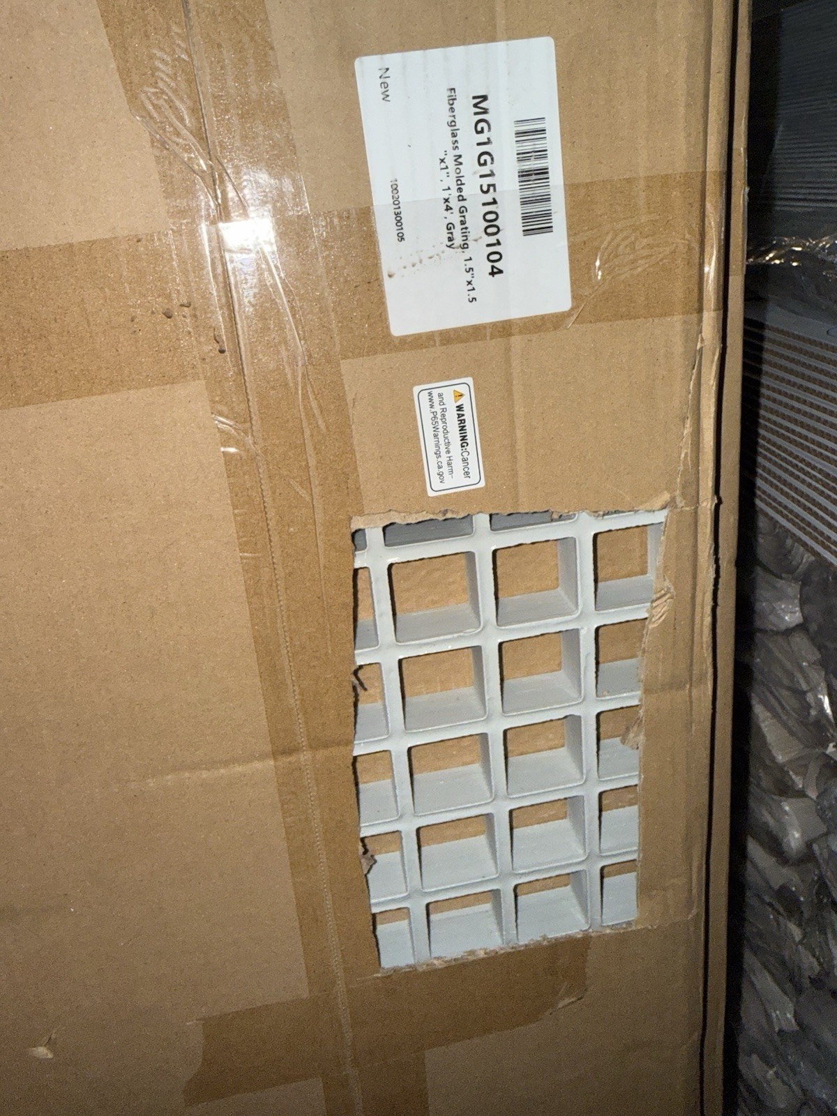 2 Ft. X 4 Ft. X 1 In. Fiberglass Molded Grating, 1.5 In. X 1.5 In. X 1 In.,