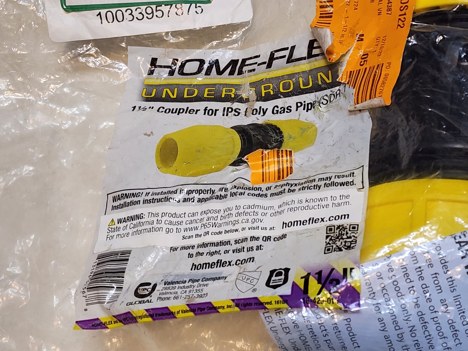HOME-FLEX UNDERGROUND 18-429-015 gas pipe coupler 1 1/2″