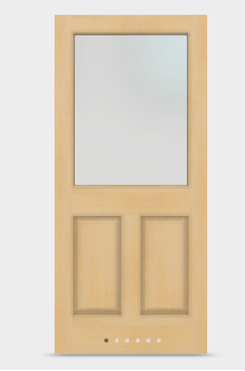 Exterior Hemlock Solid Stain Grade French Doors 1 Lite/Vertical 2 Raised Panels