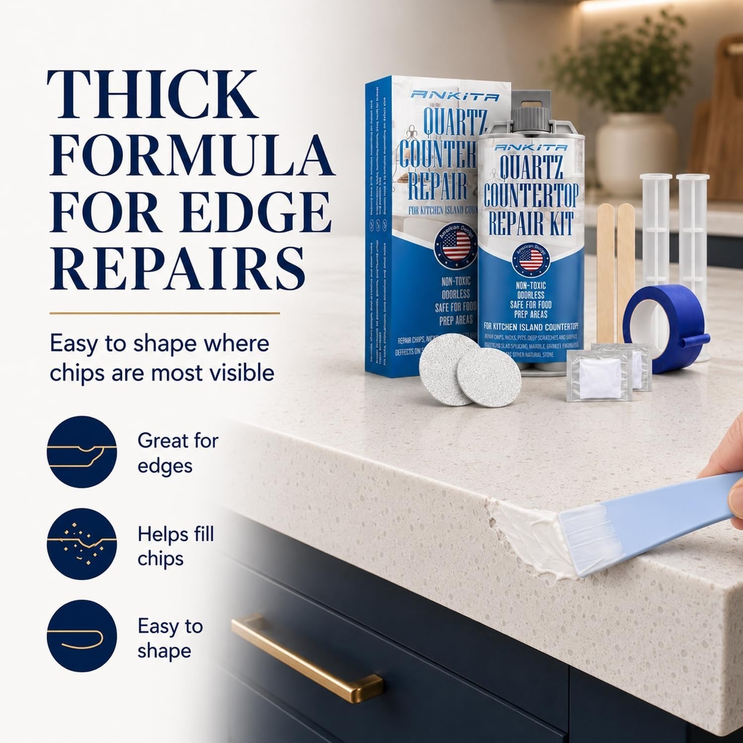 Ankita Quartz Countertop Repair Kit – Fix Chips, Cracks & Scratches