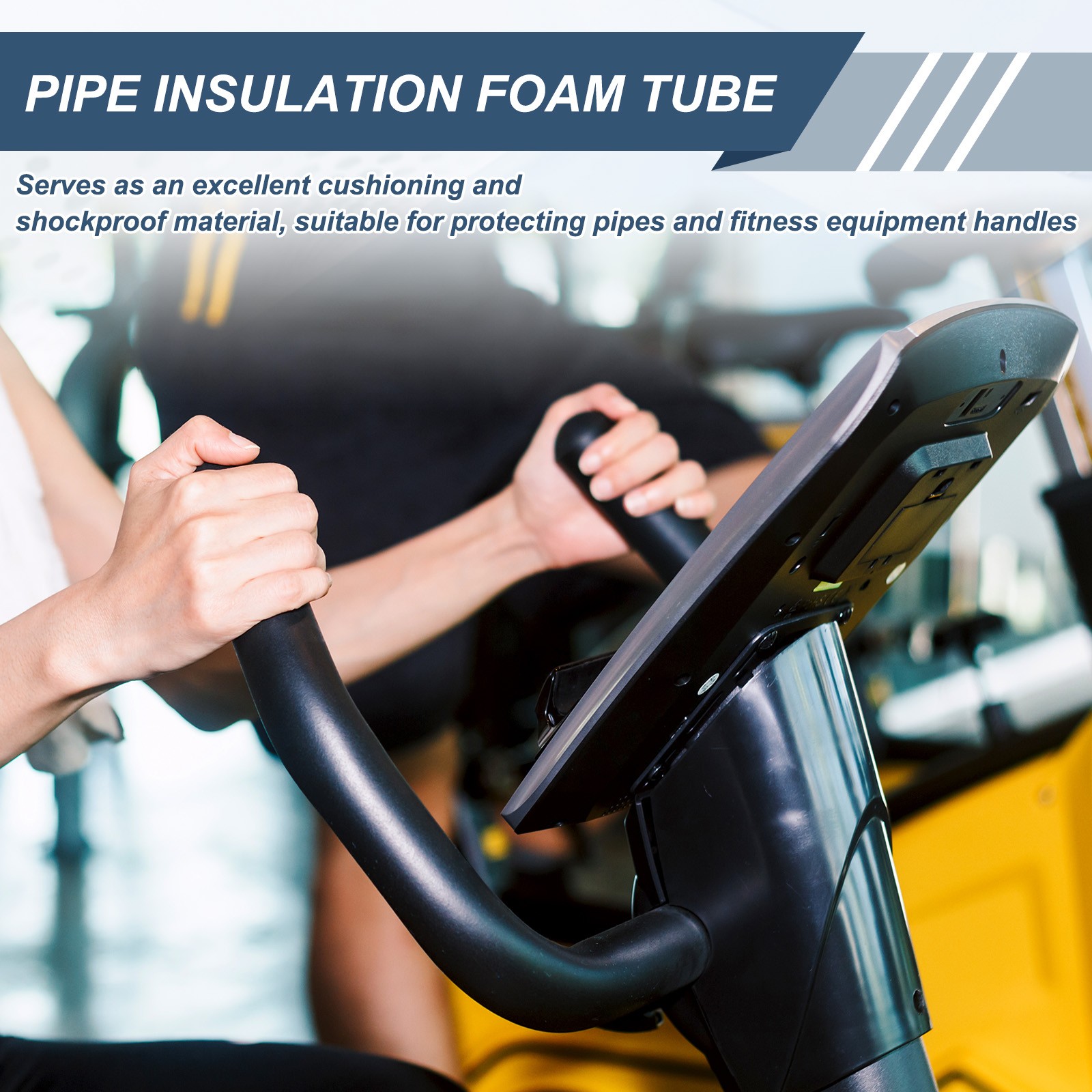 2pcs 1-1/9″ ID 3.3FT Pipe Insulation Foam Tube 1.77″ OD Tubing Cover Red
