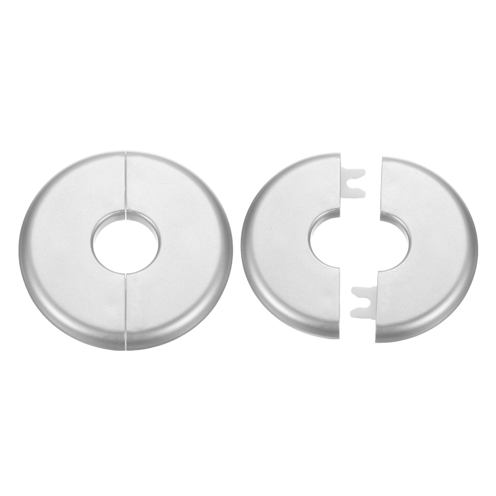 2pcs Wall Split Flange 22.5mm/0.9″ Self-Adhesive Plumbing Cover Plates Silver