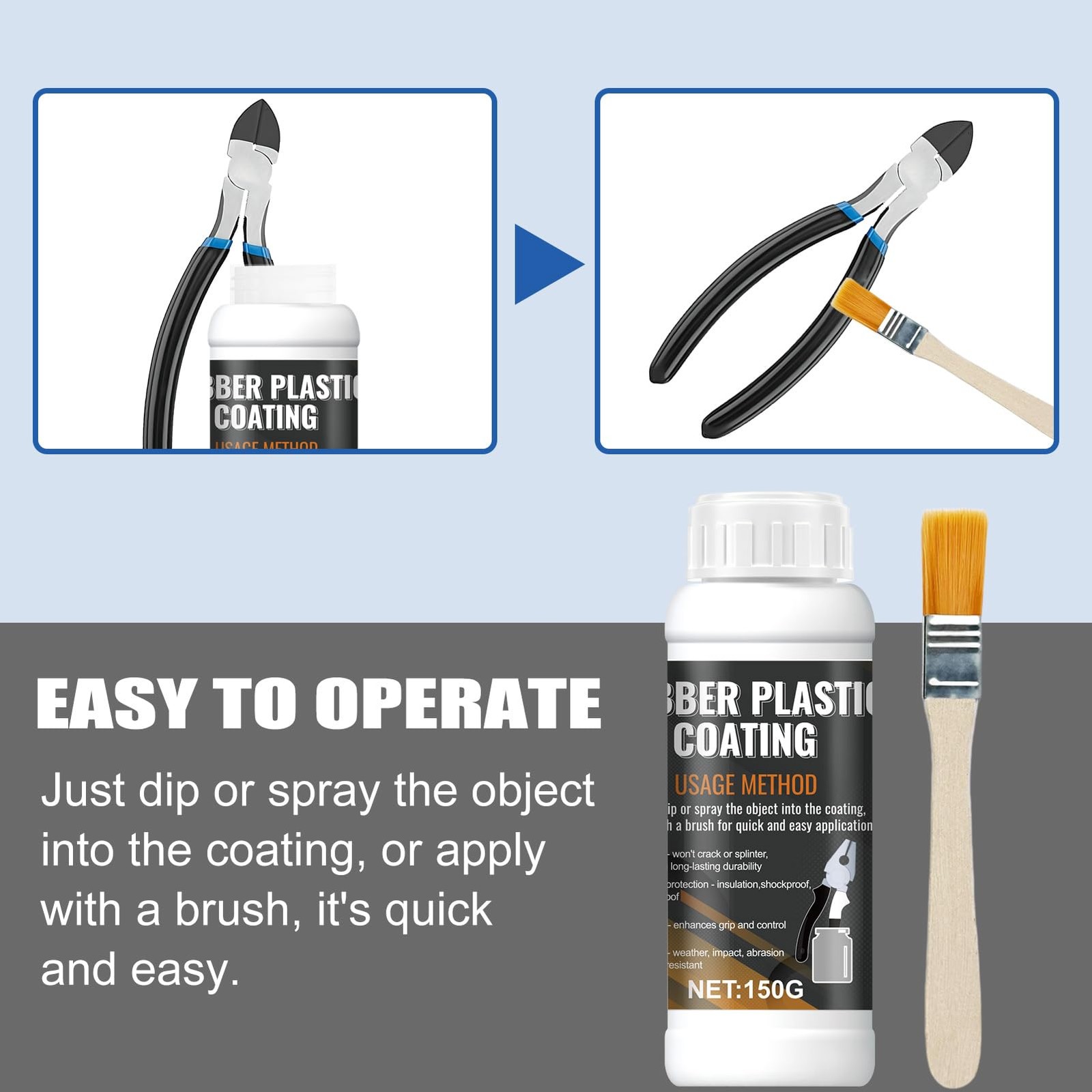 WANJAO Tool Dip Rubber Coating, Liquid Flexible Peelable Black