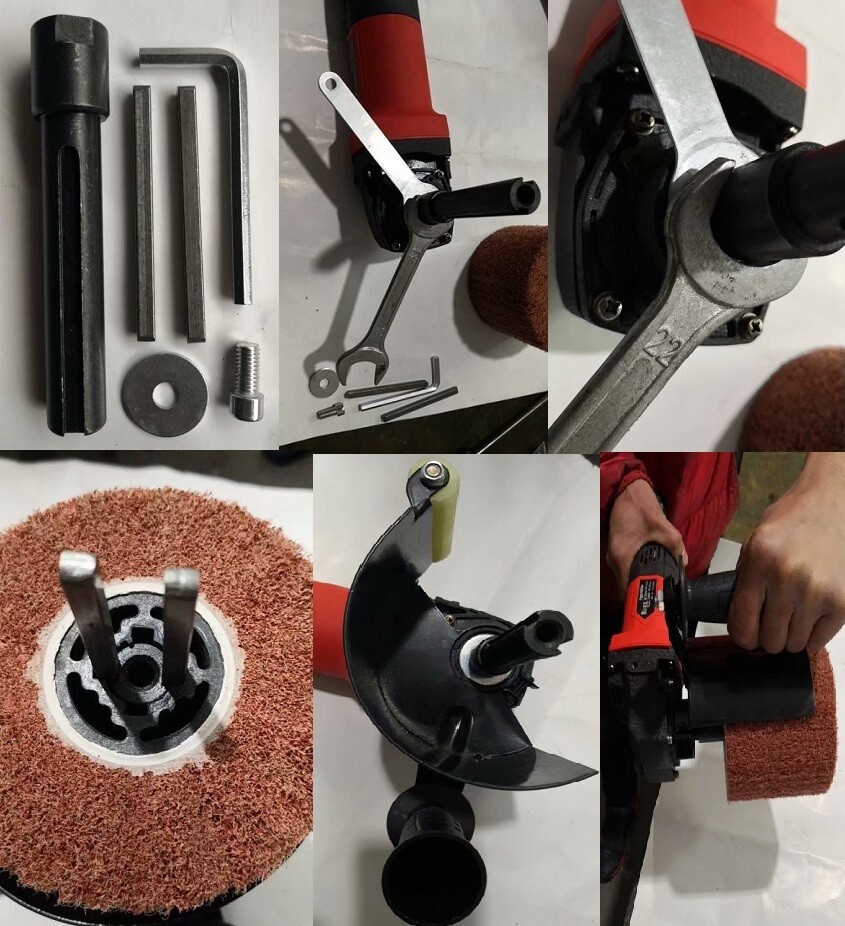 Pipe Polishing Machine Tube Sander 100 sanding belt 2 burnisher burnishing wheel