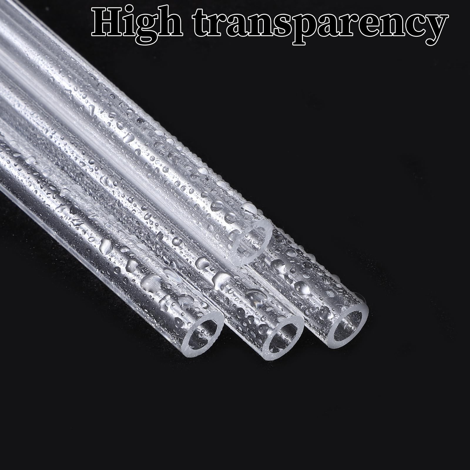 4 PCS Plastic Pipe, Clear Rigid Tubing Length 12 inches,