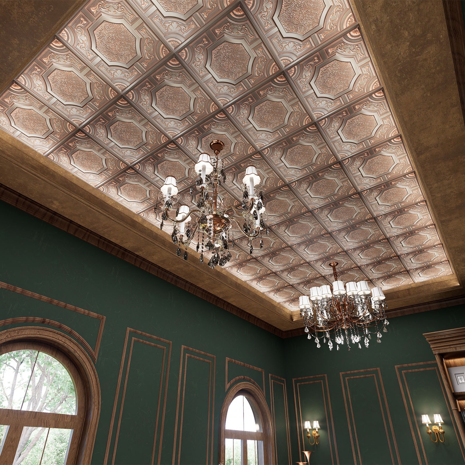 Village style ceiling tiles Decorative pvc panels for Restaurant PL02 10Pcs