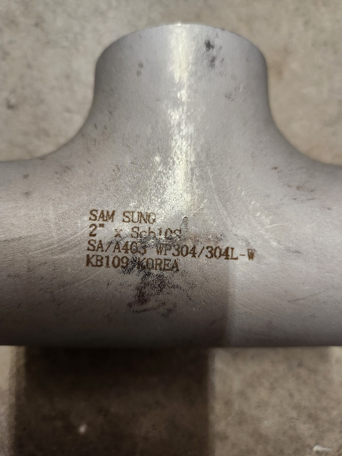 2″ Schedule 10 304 Stainless Steel TEE Butt Weld Pipe Fitting