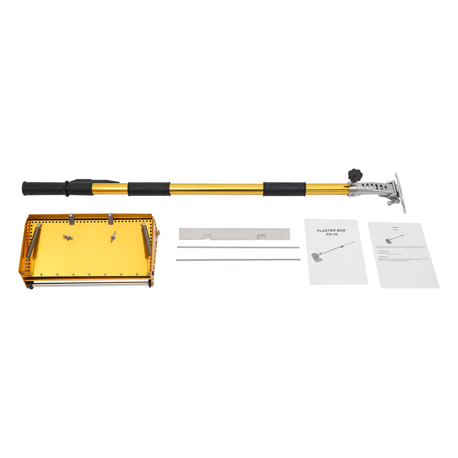 12in Wallboard Mud Compound Putty Finishing Box Tool Wall Plastering Box Yellow