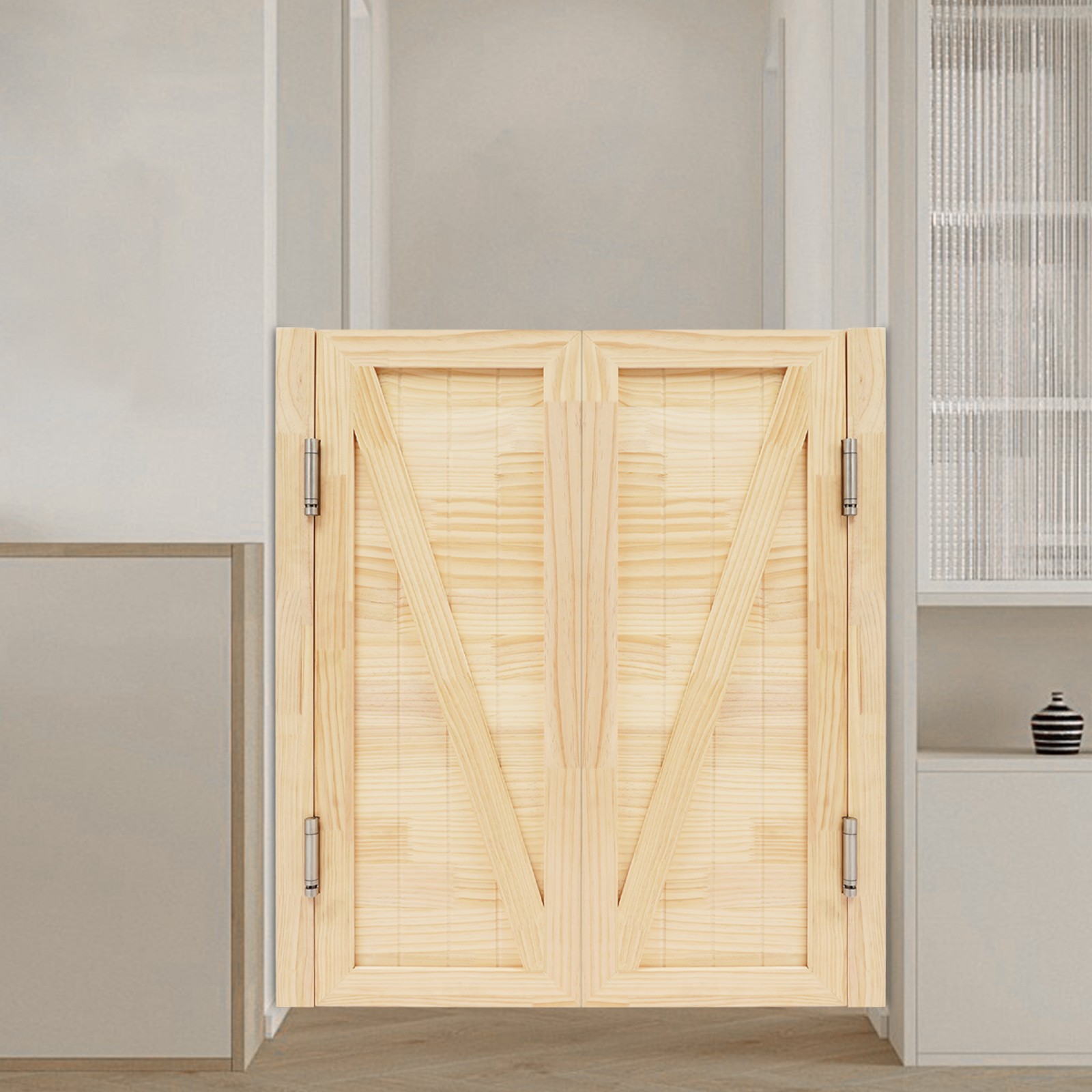 Entrance Partition Doors, Partition Doors, Solid Wood Double-Door Leaf Partition