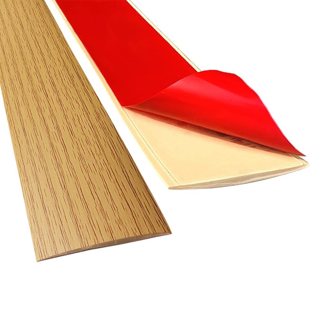 Floor Transition Strip Self Adhesive Laminate 2″/6.6 FT, Brown Wood Grain