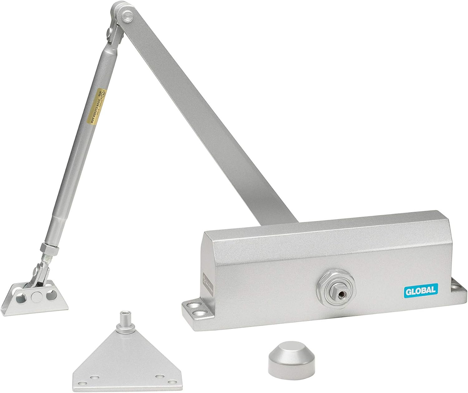 Aluminum Finish Commercial Door Closer with Backcheck – Size 4, Small