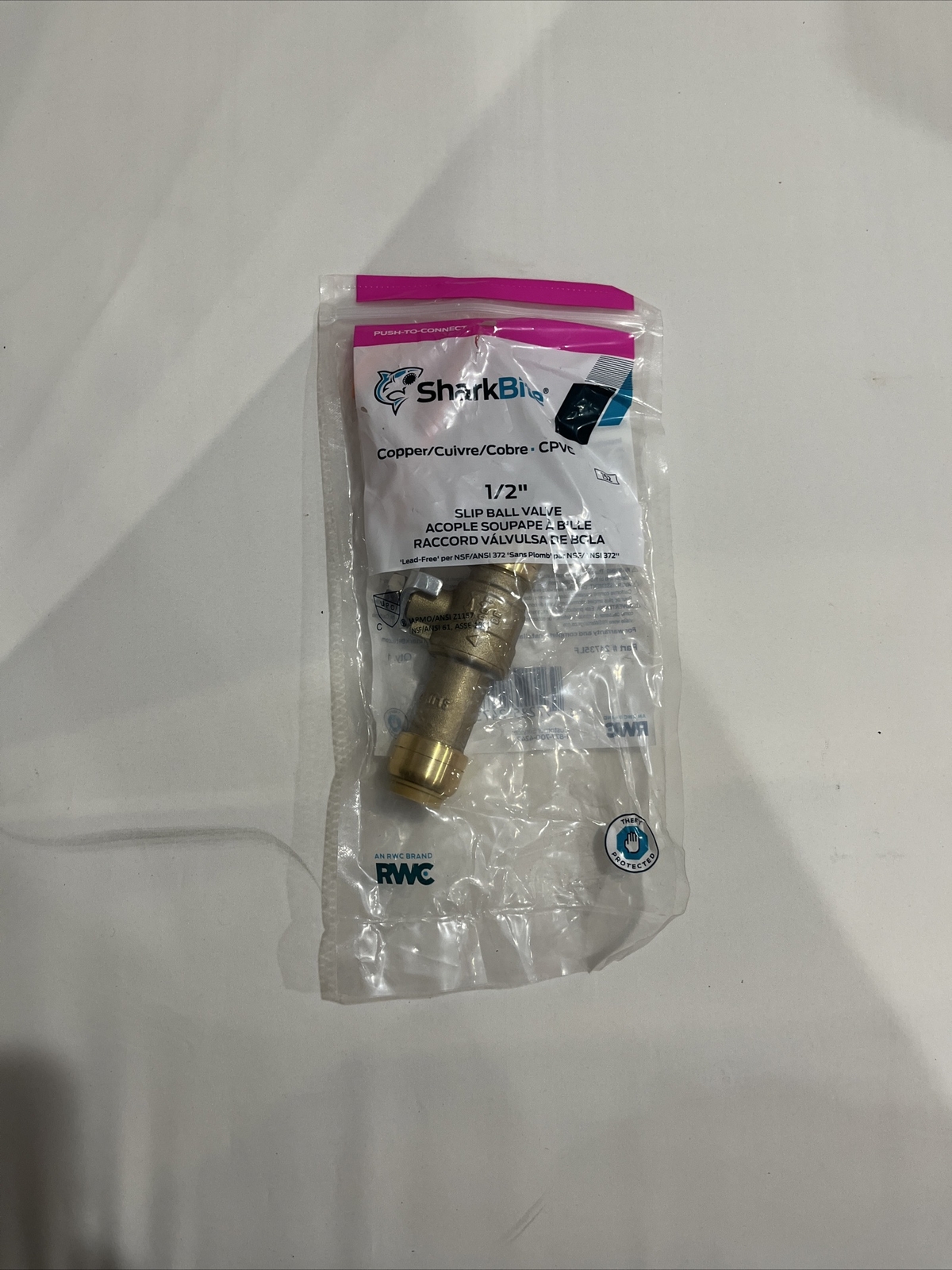 Sharkbite 1/2” X 1/2” Brass Push Fit Ball Valve