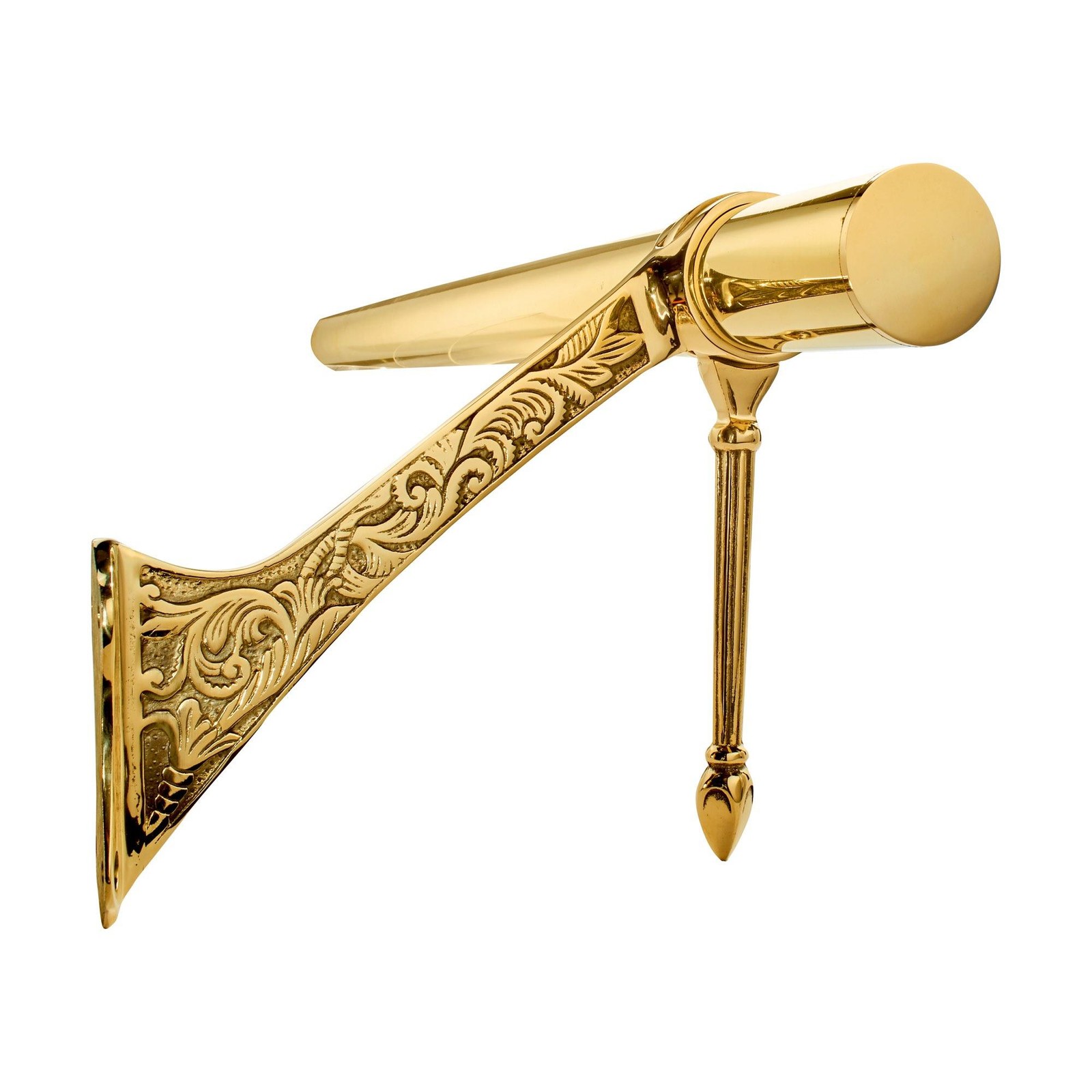 Outwater 2″ Dia x 4-7/16″ H Brass Victorian Foot Rail Bracket