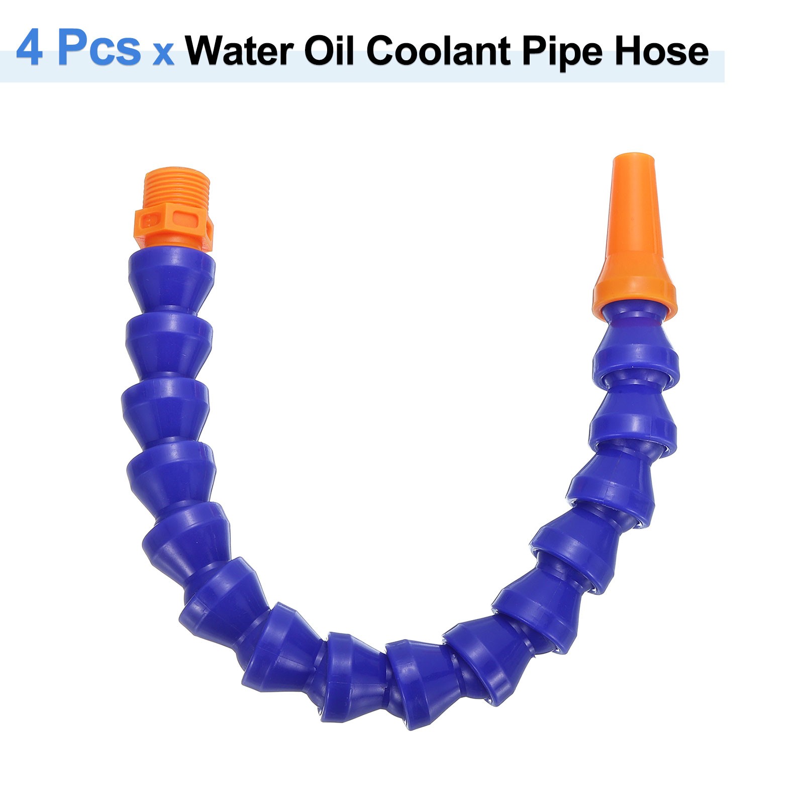 4Pcs, G3/8″ 300mm Flexible Water Oil Coolant Pipe Hose Round Nozzle with Tube