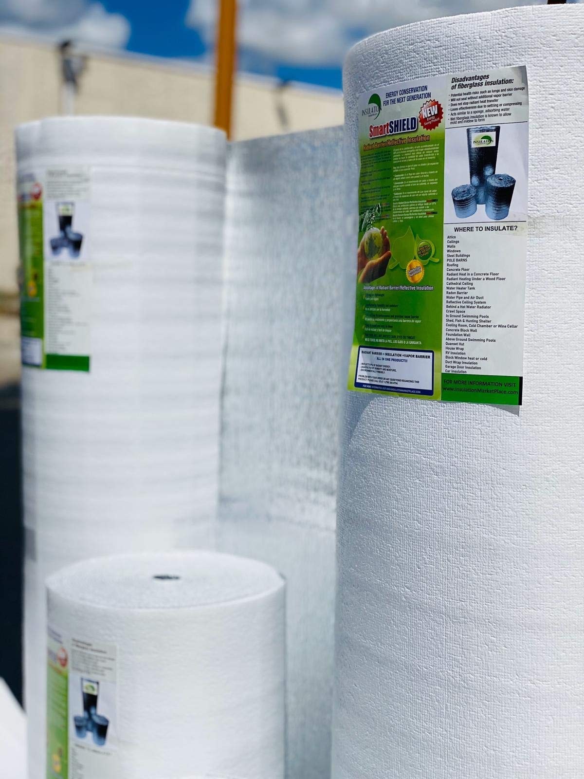 SmartSHIELD -3mm 24″x50ft Reflective Insulation roll, Foam 24″ x 50′ – WHITE