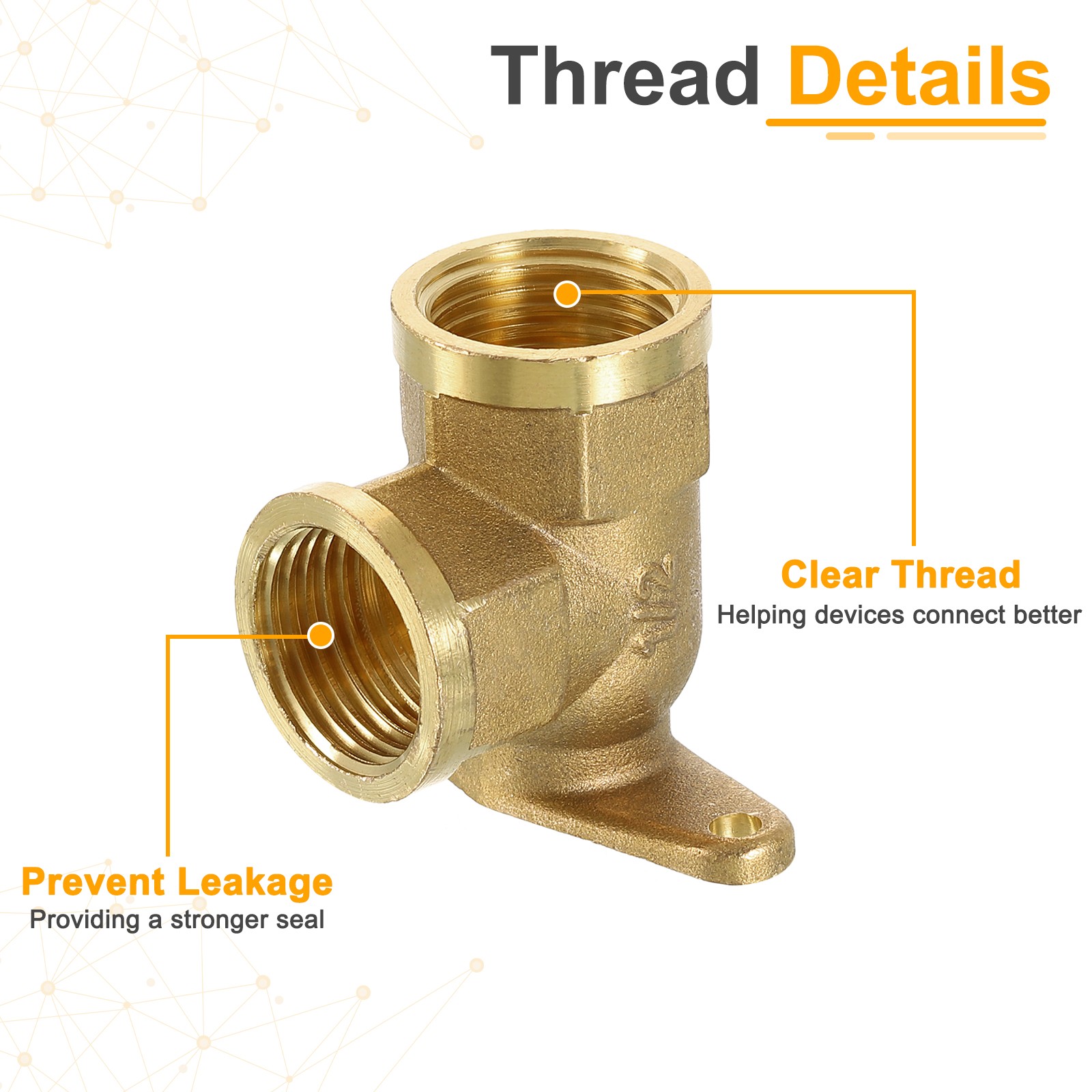 2Pack 90 Degree Drop Ear Elbow PT1/2 Inch Female x PT1/2 Inch Female
