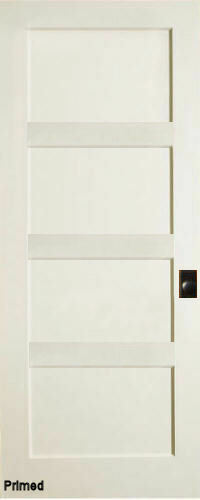 4 Panel Flat Mission Shaker Primed Stile & Rail Solid Core Door Slabs 8’0 Height